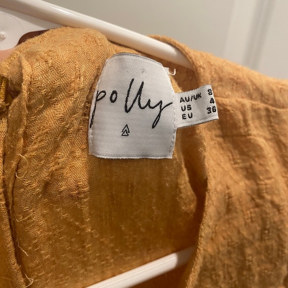 POLLY Burnt Yellow Mini Party Dress - Picture 4 of 4